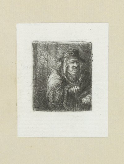Vieil homme avec manteau et chapeau - Jan Chalon