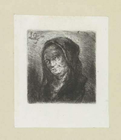 Vieille femme avec un voile noir - Jan Chalon