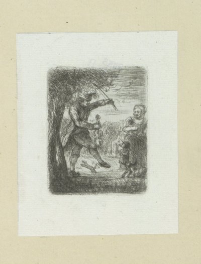 Musicien de rue avec violon et chien dansant - Jan Chalon