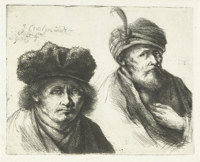 Deux hommes, avec chapeau et turban - Jan Chalon