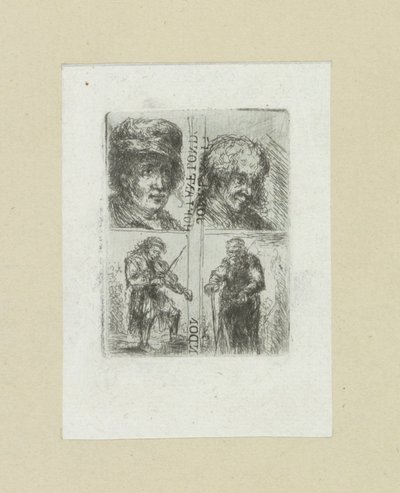 Quatre hommes (The Compleat Work of Etchings by John Chalon) - Jan Chalon