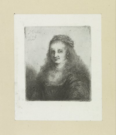 Femme avec un collier de perles dans les cheveux - Jan Chalon