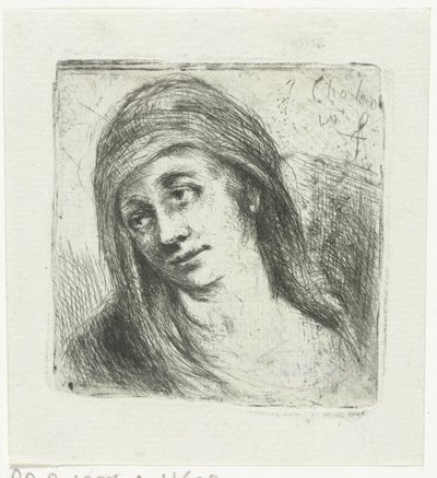 Femme avec foulard - Jan Chalon