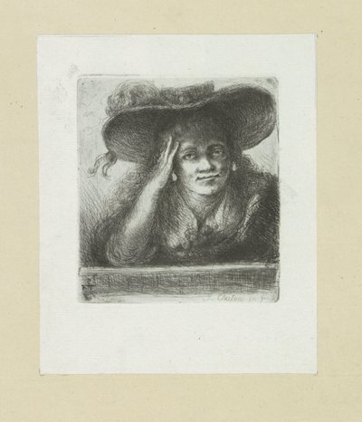 Femme au chapeau rond - Jan Chalon
