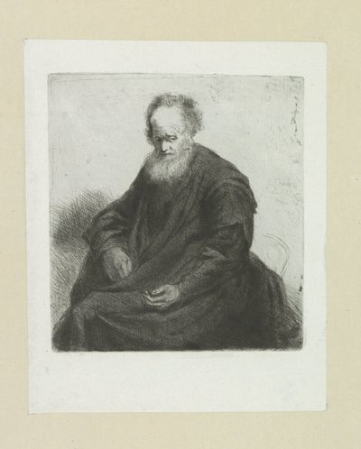 Vieil homme assis avec un long manteau - Jan Chalon