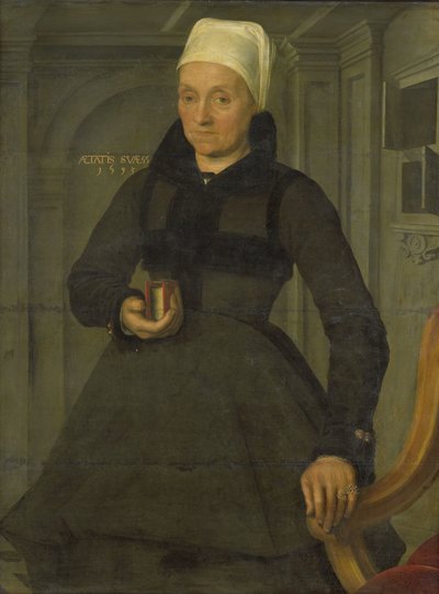 Portrait de Lysbeth Hendriksdr (1536-après 1603), épouse de Bartholomeus van der Wiere - Jan Claesz. (attributed to)