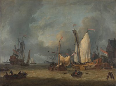 Une Tempête (Navires dans le port par grand vent) - Jan Claesz. Rietschoof