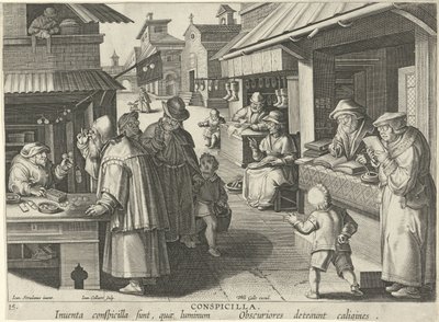 Magasin de lunettes (Conspicillia) (Nouvelles inventions et découvertes) (Nova Reperta) - Jan Collaert (II)