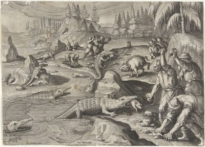 Chasse au crocodile - Jan Collaert (II)