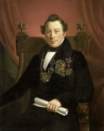 Portrait de Coenraad van Hulst, acteur, en tant que président de la Société de promotion des arts VW à Amsterdam - Jan Cornelis van Rossum