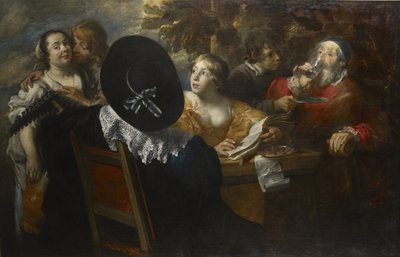 La joyeuse compagnie Les Cinq Sens, milieu du 17e siècle - Jan Cossiers