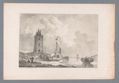 Paysage côtier avec tour (Schilderijen van Nederlandsche meesters uit de verzameling van Wijlen den Wel-Ed. Geb. Heer J.A. van Dam) - Jan Dam Steuerwald (possibly)