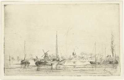 Vue de rivière avec clocher - Jan Daniël Cornelis Carel Willem baron de Constant Rebecque
