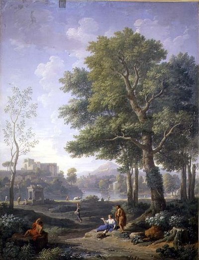 Vue de caprice avec un belvédère - Jan Frans van Bloemen
