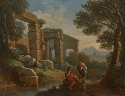 Paysage classique avec deux personnages - Jan Frans van Bloemen