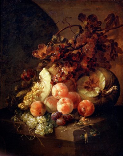 Nature morte avec des pêches, fin XVIIe ou début XVIIIe siècle - Jan Frans van Son