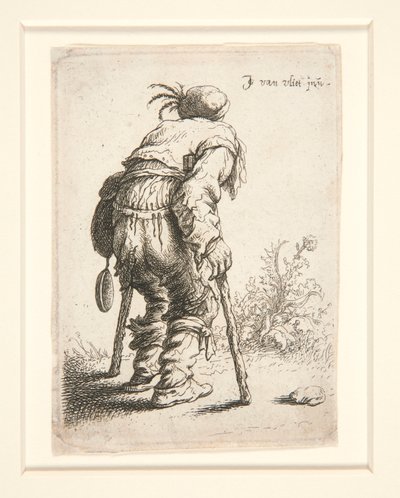 Un mendiant avec deux béquilles - Jan Georg van Vliet