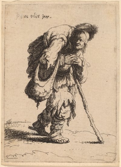 Mendiant portant une femme sur son dos - Jan Georg van Vliet