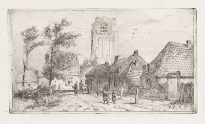 Vue de village avec clocher - Jan Gerard Smits