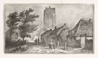 Vue de village avec clocher - Jan Gerard Smits