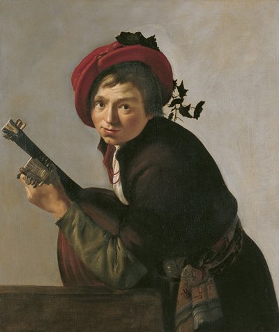 Jeune homme jouant du théorbe - Jan Gerritsz van Bronckhorst