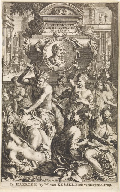 Bacchanale romaine (Page de titre pour Decius Junius Juvenalis et Aulus Persius Flaccus, 1709) - Jan Goeree