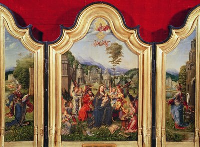 La Sainte Famille avec Sainte Catherine et Sainte Barbara - Jan Gossaert