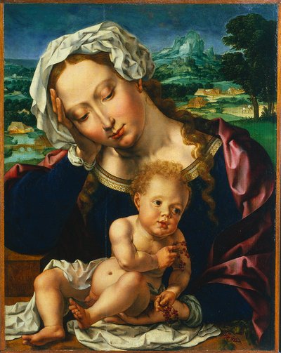 Vierge et enfant dans un paysage - Jan Gossaert