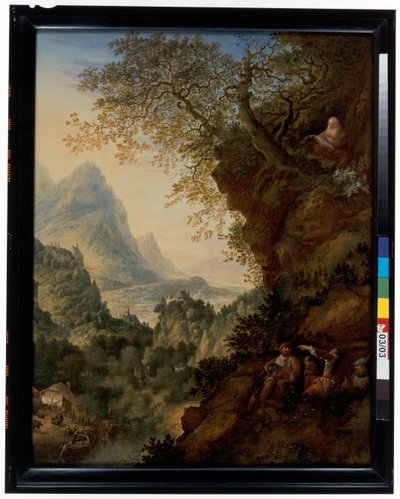 Un paysage rhénan avec un ermite et des soldats - Jan Griffier