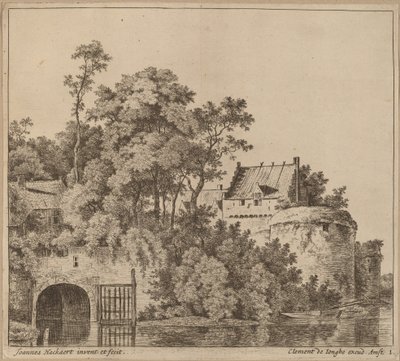 Petite ville (Porte de la ville à Gorkum ?) - Jan Hackaert