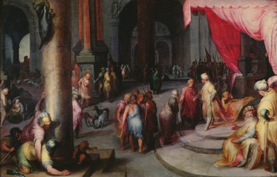 Joseph présente son père et ses frères au Pharaon, vers 1590 - Jan Harmensz Muller