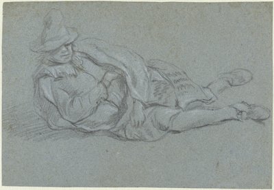 Homme allongé - Jan Havicksz. Steen (possibly)