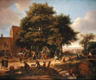 Une auberge de campagne avec des joueurs de quilles - Jan Havicksz. Steen