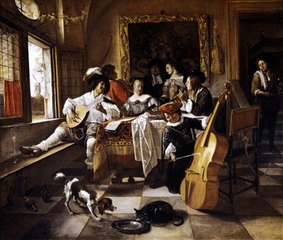 Concert de famille Scène dans un intérieur hollandais. Peinture de Jan Steen (1626-1679) 1666 Chicago, Art Institute of Chicago - Jan Havicksz. Steen