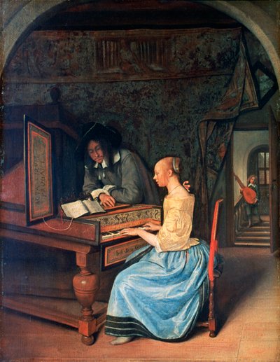 Jeune femme jouant du clavecin - Jan Havickszoon Steen