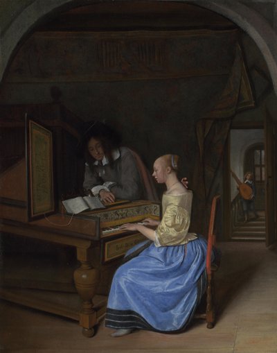 Une jeune femme jouant du clavecin, vers 1660 - Jan Havickszoon Steen