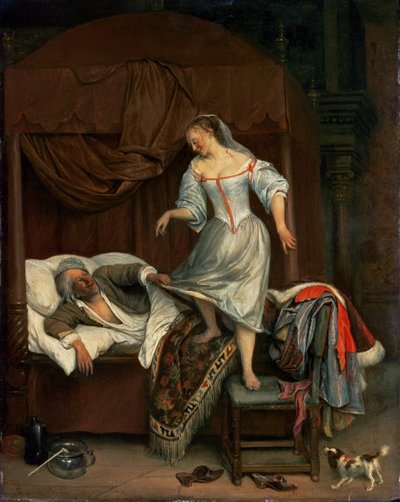 Scène de chambre (panneau) - Jan Havickszoon Steen