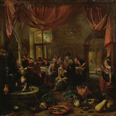 Le Christ dans la maison de Marthe et Marie, vers 1655 - Jan Havickszoon Steen
