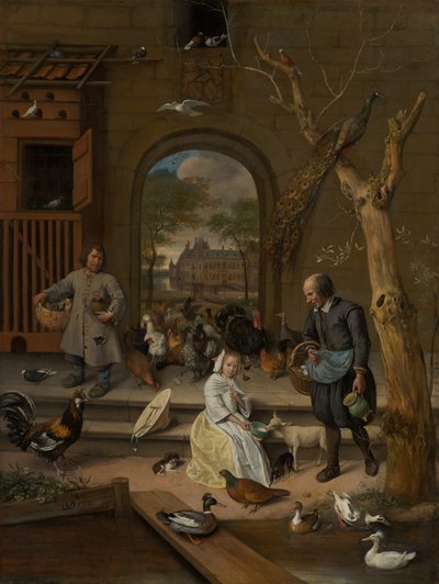Portrait de Jacoba Maria van Wassenaer (1654-1683), connu sous le nom de La Basse-Cour - Jan Havickszoon Steen
