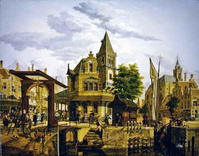 Scène de rue hollandaise le long d