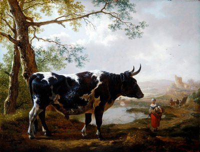 Un taureau primé dans un paysage verdoyant - Jan II Kobell