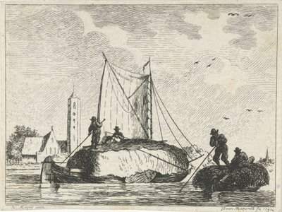 Deux barges de foin - Jan Izaak van Mansvelt