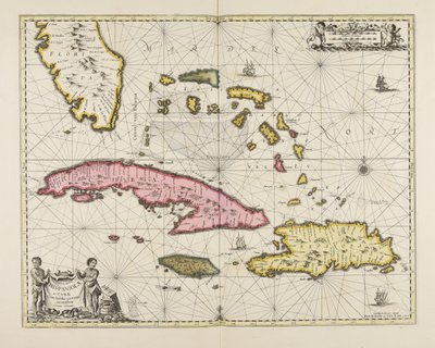 Insularum Hispaniolae et Cubae cum insulis circum jacentibus accurata delineatio - Jan Janssonius