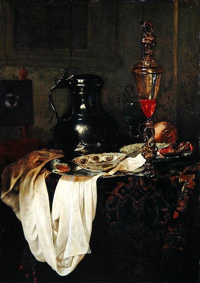 Nature morte avec chope en étain et gobelet avec couvercle - Jan Jansz Treck