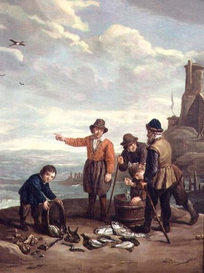 Pêcheurs sur une plage - Jan Josef the Elder Horemans