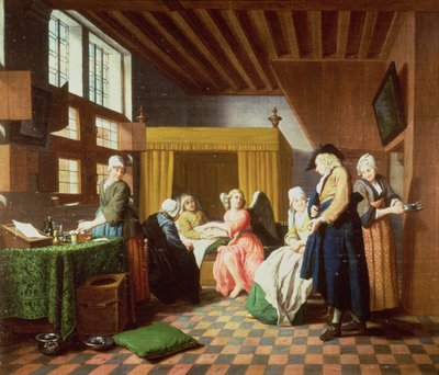 Les visites du docteur - Un proverbe néerlandais : Le docteur est représenté comme un ange apportant de l