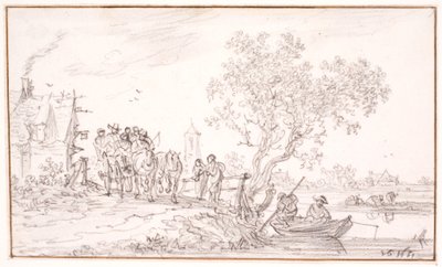 Un chariot avec des voyageurs à une auberge - Jan Josefsz van Goyen