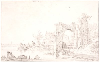 Paysage fluvial avec une ruine - Jan Josefsz van Goyen