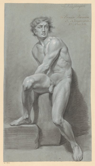 Homme nu assis, vu de face (1er prix 1791) - Jan Kamphuijsen