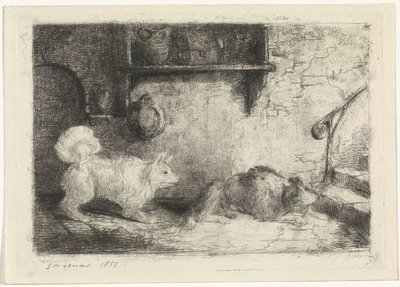 Deux chiens - Jan Karel Jacob de Jonge